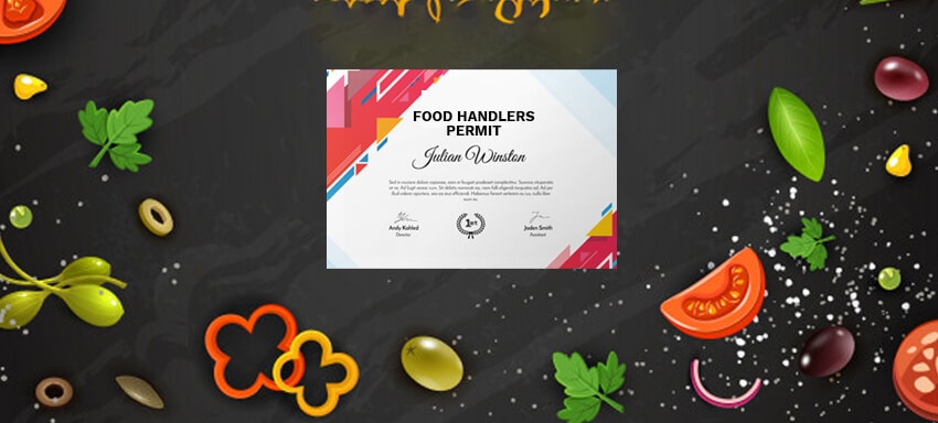 Food handlers permit example card